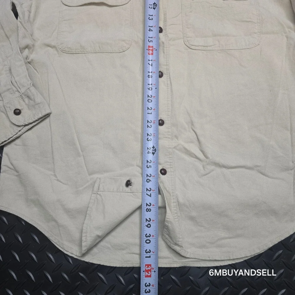 Vintage Banana‎ Republic Mens Corduroy Shirt L Beige Cotton Button Down Portugal